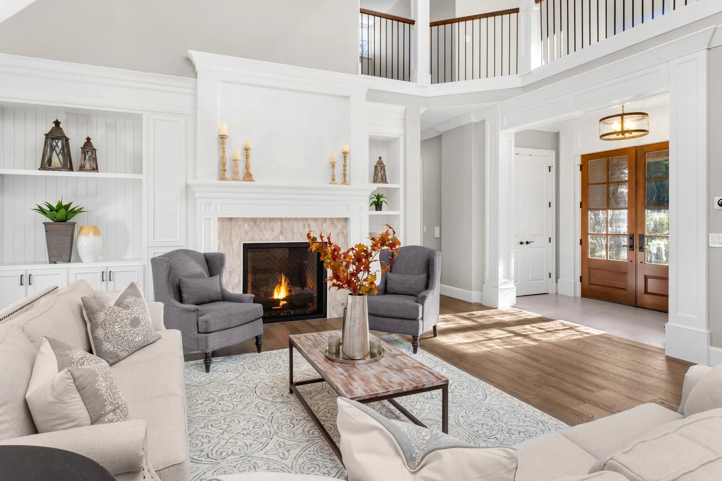 Los Angeles remodeling cost guide for full home renovation with updated living room, fireplace, hardwood flooring, and bright interior finishes